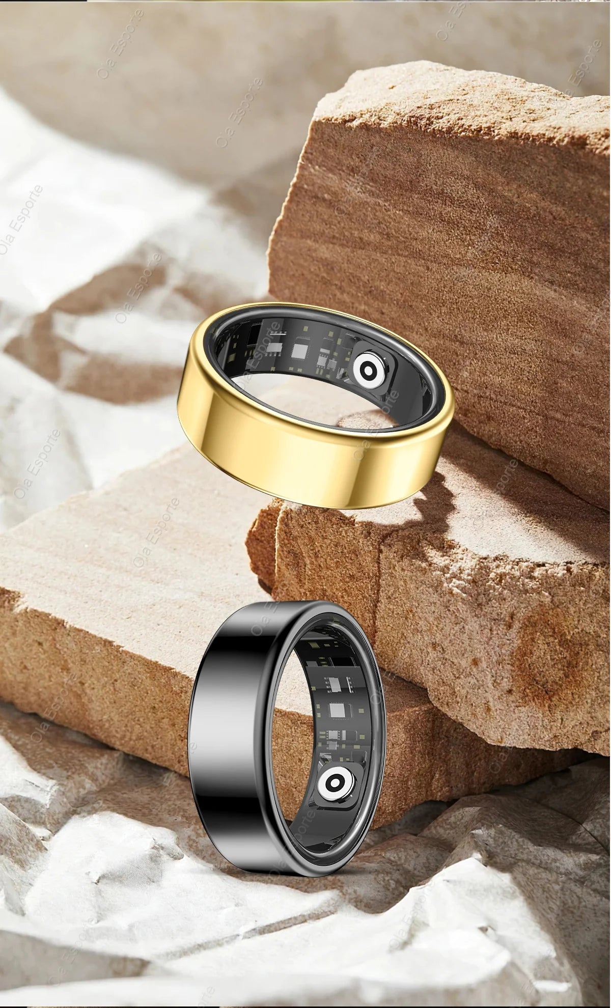 New OvaaWaves-Smart Ring Men Women, Heart Rate and Blood Oxygen